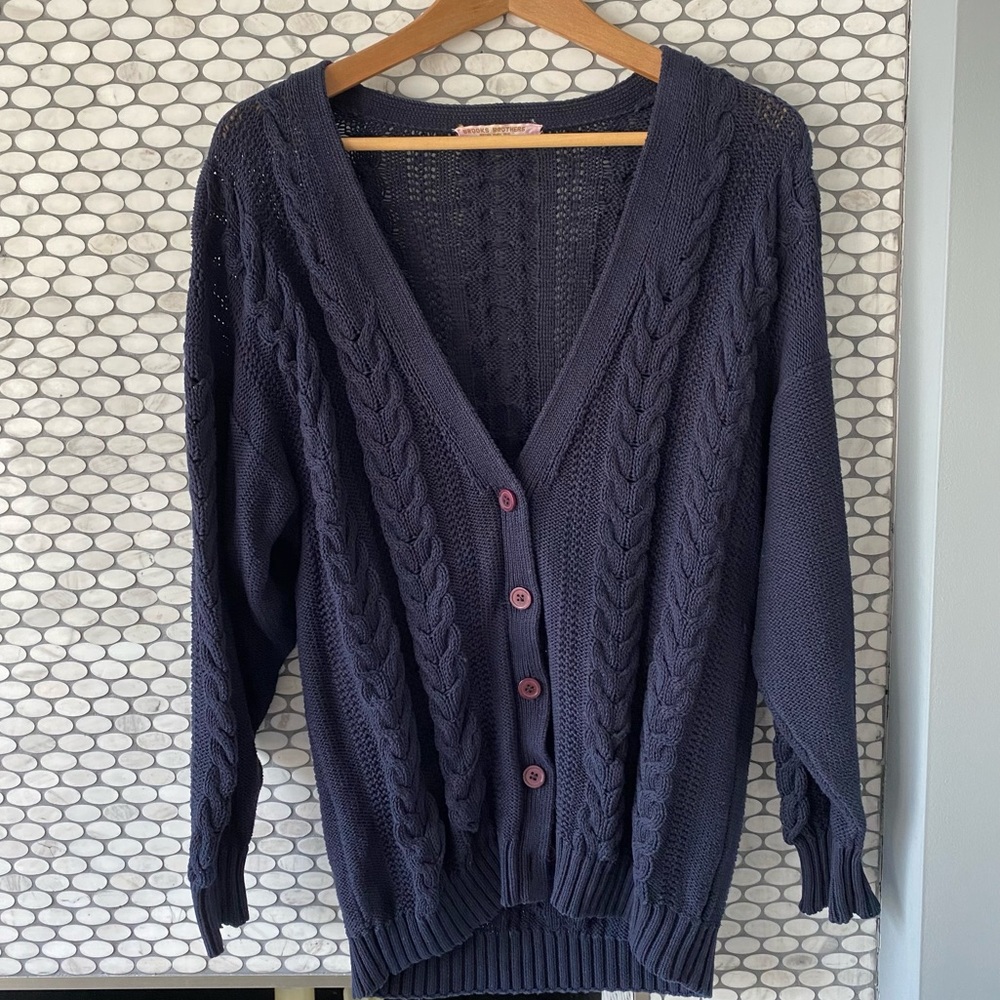 Vintage Brooks Brothers Navy Knit Cardigan